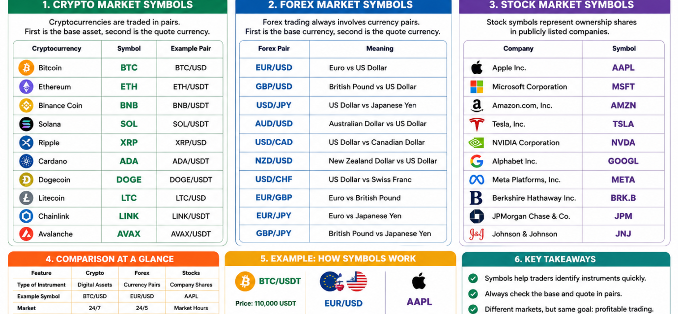 crypto market symbols corresponding forex stock market instruments