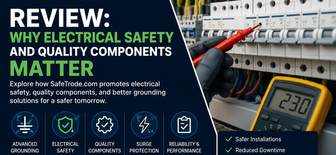 Electrician inspecting an electrical panel with circuit breakers, highlighting electrical safety and quality components.