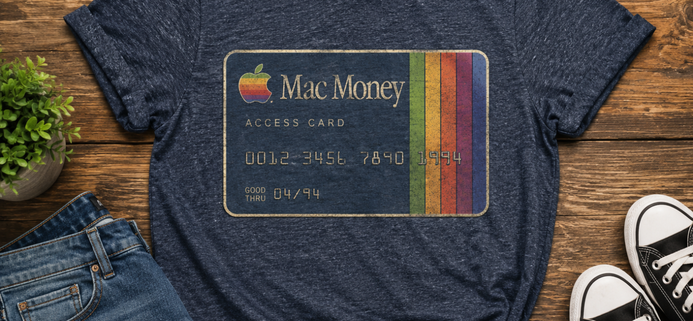 tri-blend vintage mac money access card crew tee