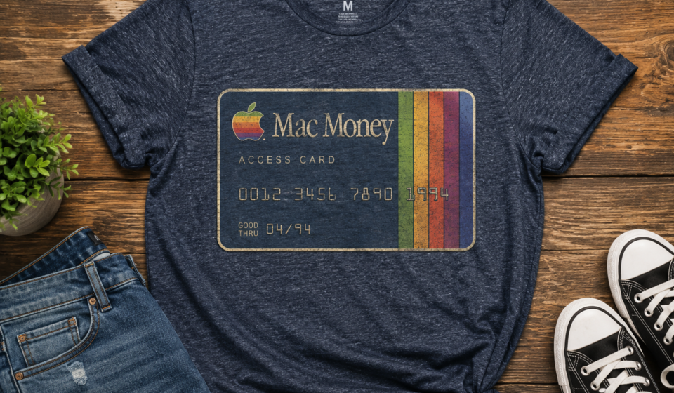tri-blend vintage mac money access card crew tee